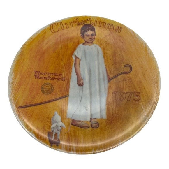 Edwin M. Knowles Other - 1975 Norman Rockwell Christmas Plate Edwin M Knowles 8.25" Angel w/ Black Eye